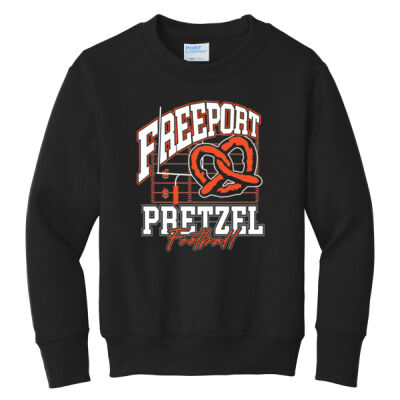 Freeport Pretzels Football 2026 Logo 1 - Youth Core Fleece Crewneck Sweatshirt Thumbnail
