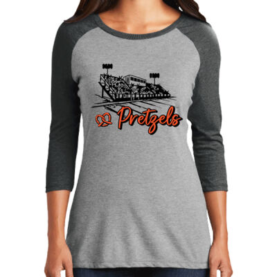Freeport Pretzels Football 2026 Logo 4 - Women's Perfect Tri ® 3/4 Sleeve Raglan Thumbnail