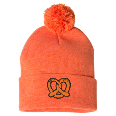 Freeport Pretzels Football 2026 Embroidered Logo - 12" Pom-Pom Cuffed Beanie Thumbnail